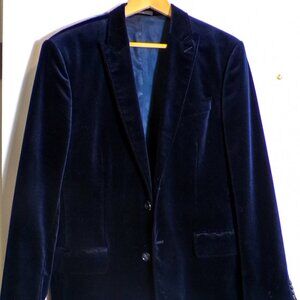 Gorgeous Navy Blue Velvet Express Jacket
